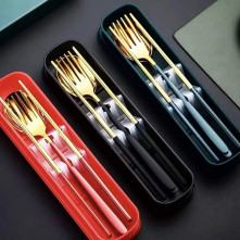 Portable Gold Cutlery Set | Giftology